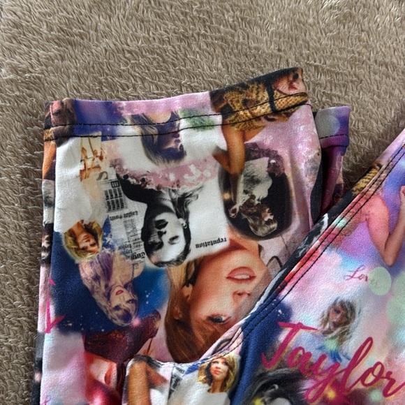 Amelia Rose Swiftie Colorful Cropped Taylor Swift Print Leggings - Picture 3 of 9